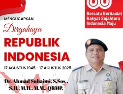 Kepala Kantor Pertanahan Kota Banjar Baru Mengucapkan Dirgahayu Republik Indonesia Ke-80