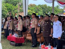 Komandan Kodim 0427/Way Kanan Hadiri Apel Besar Hari Pramuka ke-64 di Lapangan Sriwijaya Baradatu