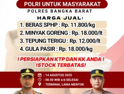 Jangan Lewatkan! Gerakan Pangan Murah Serentak Polres Bangka Barat Hari Kamis,14 Agustus 2025