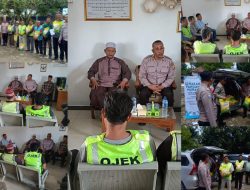 Polres Way Kanan Gelar Doa Bersama dengan Ojek Pangkalan di Stasiun KAI Blambangan Umpu