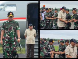 MENHAN RI DAN PANGLIMA TNI TIBA DI KAB. WAY KANAN, DANIDIM 0427/WAY KANAN LAKSANAKAN PENYAMBUTAN DI LANUDAD GATOT SOEBROTO – WAY TUBA
