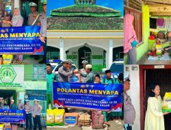 Hari Lalu Lintas Bhayangkara ke-70, Kasat Lantas Gelar Bansos dan Anjangsana di kediaman Alm. Ipda Rutaman
