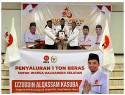 DPD PKS Halsel Terima Bantuan Satu Ton Beras Dari Anggota DPR-RI Izzuddin Al-Qassam Kasuba