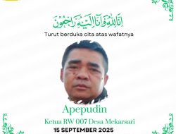 Telah Berpulang ke Rahmatullah Bapak Apepudin, Ketua RW 007 Desa Mekarsari Kecamatan Ciparay Kabupaten Bandung