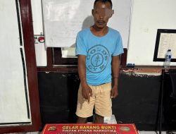 Terduga A Diciduk Tim Opsnal Polres Dompu Karena Diduga Menguasai 5,26 Gram Sabu Di Potu Timur.