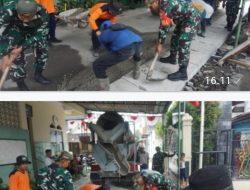 TNI – Rakyat Bersatu, Karya Bakti Perbaikan Akses Jalan Warnai HUT TNI Ke-80 Dan HUT Ke-75 Kodam IV/Dip di Solo