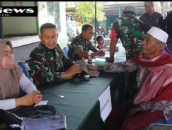 Kodim 1620/Loteng Laksanakan Kegiatan Sosial Pengobatan Gratis Untuk Kesehatan Masyarakat