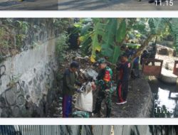 Kodim Surakarta Gelar Bakti Teritorial Prima Bersihkan Sungai Kleco Dalam Rangka HUT Ke-80 TNI Dan HUT Ke-75 Kodam IV/Dip