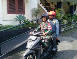 Kendarai Motor, Babinsa Keprabon Bersama Linmas Laksanakan Patroli, Ciptakan Wilayah Aman Dan Kondusif
