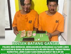 Polsek Batang Gansal Ciduk Dua Pengedar Narkoba Lintas Kabupaten