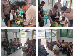 HUT TNI Ke-80, Kapolsek Ucapkan Selamat dan Potong Tumpeng di Koramil Way Tuba