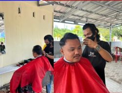 Kapolres Bangka Barat Gelar Cukur Gratis, Tekankan Pentingnya Penampilan yang Rapi dan Profesional.