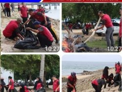 Kapolres Bangka Barat Bersama Masyarakat Bersihkan Cagar Budaya Mercusuar Tanjung Kalian.