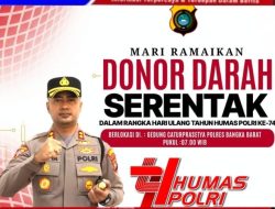 Polres Bangka Barat Gelar Donor Darah Besok Pagi Dalam Rangka HUT ke-74 Humas Polri.