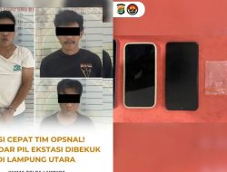 Tiga Pelaku Diamankan Tim Opsnal Sat Narkoba Polres Lampung Utara Bersama 30 Butir Ekstasi Siap Edar Serta 3 Unit Handphone