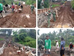 Gotong Royong Satgas TMMD Kodim Boyolali Pacu Pembangunan Talud di Desa Candi
