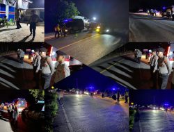 Sosialisasi Layanan 110, Polres Way Kanan Gelar Patroli KRYD di Jalinsum Kampung Karang Umpu