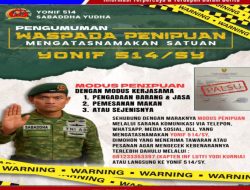Himbauan dari Batalyon Infanteri 514/ SY kostrad Untuk Pengusaha Makanan