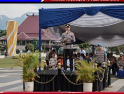 Kapolres Jember Bobby A. Condroputra Memimpin Apel Kesiapan Siaga Bencana Di Alun Alun Kabupaten Jember