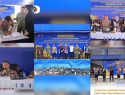 Kapolda Bersama Pejabat Utama Polda Lampung Menghadiri Konferensi Pers Dan Pemusnahan Barang Hasil Penindakan Setahun Kabinet Merah Putih Diselenggarakan Oleh Bea Cukai Kanwil Lampung dan Bengkulu.