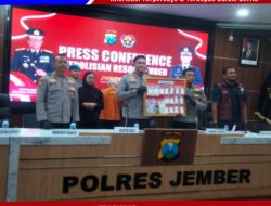 Kasat Reskoba Polres Jember Bongkar Pengedaran Narkotika Antar ProvinsinDan Tangkap Pengedar Sabu Sebanyak Hampir 1 Kilo Gram