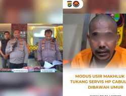 Satreskrim Polresta Bandar Lampung Bergerak Cepat Mengamankan Seorang Pria Yang Berpropesi Sebagai Tukan Servis Ponsel Keliling.