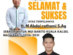 Keluarga Besar CV. Aintisariun Kontraktor & Pengadaan – Batola Marabahan Mengucapkan Selamat & Sukses atas Terpilihnya HM. Abdai Rathami, S.Ag Sebagai Ketua MUI Kabupaten Barito Kuala Masa Bakti 2026 – 2031