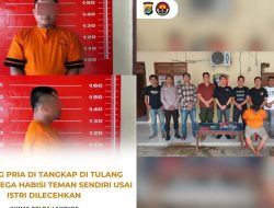 Seorang Pria Berinisial SN (37) Diamankan Jajaran Polres Tulang Bawang Usai Menghabisi Nyawa Teman Sendiri AR (27).
