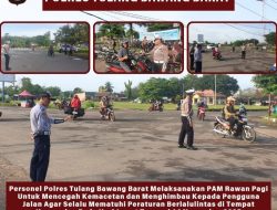 Polres Tulang Bawang Barat Gelar Pam Rawan Pagi di Titik Rawan Kemacetan dan Sekolah serta Membantu Kelancaran Masyarakat Yang Akan Beraktivitas