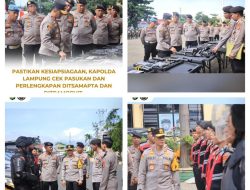 Kapolda Lampung Melakukan Pengecekan Langsung Terhadap Personel Serta Perlengkapan Ditasamapta Dan Ditpamobvit Polda Lampung