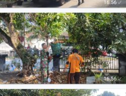 Pelopori Kebersihan Lingkungan, Babinsa Gilingan Bersama Warga Laksanakan Kerja Bakti Bersihkan Lingkungan