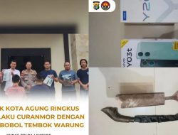 Polsek kota Agung Ringkus Dua Pelaku Curanmor Dengan Modus Bobol Tembok Warung.