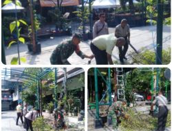 Kerja Bakti Pembersihan Babinsa Keprabon Bersama Bhabinkamtibmas Dan Warga Menyasar Area Pasar Triwindu, Ini Tujuannya