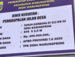Pembangunan Jalan Dusun Gombong Mulai Dikerjakan, Warga Senang