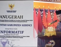 Pemkab Kerinci Kembali Dinobatkan sebagai Badan Publik Informatif Tingkat Provinsi Jambi