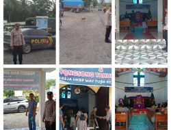 Ciptakan Kamtibmas Kondusif, Polsek Way Tuba Lakukan Pengamanan Ibadah Natal di Gereja HKBP