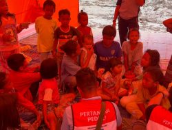 Di Pengungsian, BNPB dan Pertamina Collab Ajak Anak-Anak Aceh Tamiang Main dan Lepas Trauma