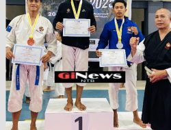 Personel Polres Loteng Ukir Prestasi, Bripda Rizkiawan Juara I Kempo Se-NTB