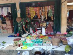 Guna Menjaga Stabilitas Ekonomi di Tingkat Desa, Babinsa Pantau Harga Sembako di Pasar