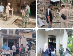 Babinsa Jajaran Kodim 0117/Aceh Tamiang Dampingi Tim BNPB Lakukan Pendataan Rumah Rusak Pascabencana Banjir Dan Tanah Longsor