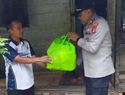 Wujud Kepedulian Polri, Kapolres Lebak Salurkan Bantuan Berupa Sembako Ke Warga Terdampak Bencana Alam Melalui Kapolsek Lebakgedong