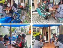 Bincang Bincang Santai, Babinsa Danikusuman Dengan Linmas Untuk Jaga Situasi Wilayah Aman