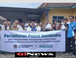 PWI NTB dan MIM Foundation Salurkan Paket Sembako Untuk Korban Banjir Desa Kabul Lombok Tengah