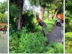 Gandeng Tim Saberling, Babinsa Manahan Laksanakan Kerja Bakti Wujudkan Lingkungan Bersih Dan Sehat