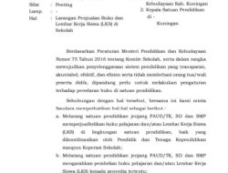 “ADANYA SURAT EDARAN BUPATI TERKAIT KEMBAR KERJA SISWA (LKS) HARUS KITA TELAAH DAN KAJI DULU ?!”