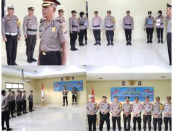 Wakapolres Way Kanan Pimpin Upacara Kenaikan Pangkat Pengabdian AKP Herwin Afrianto